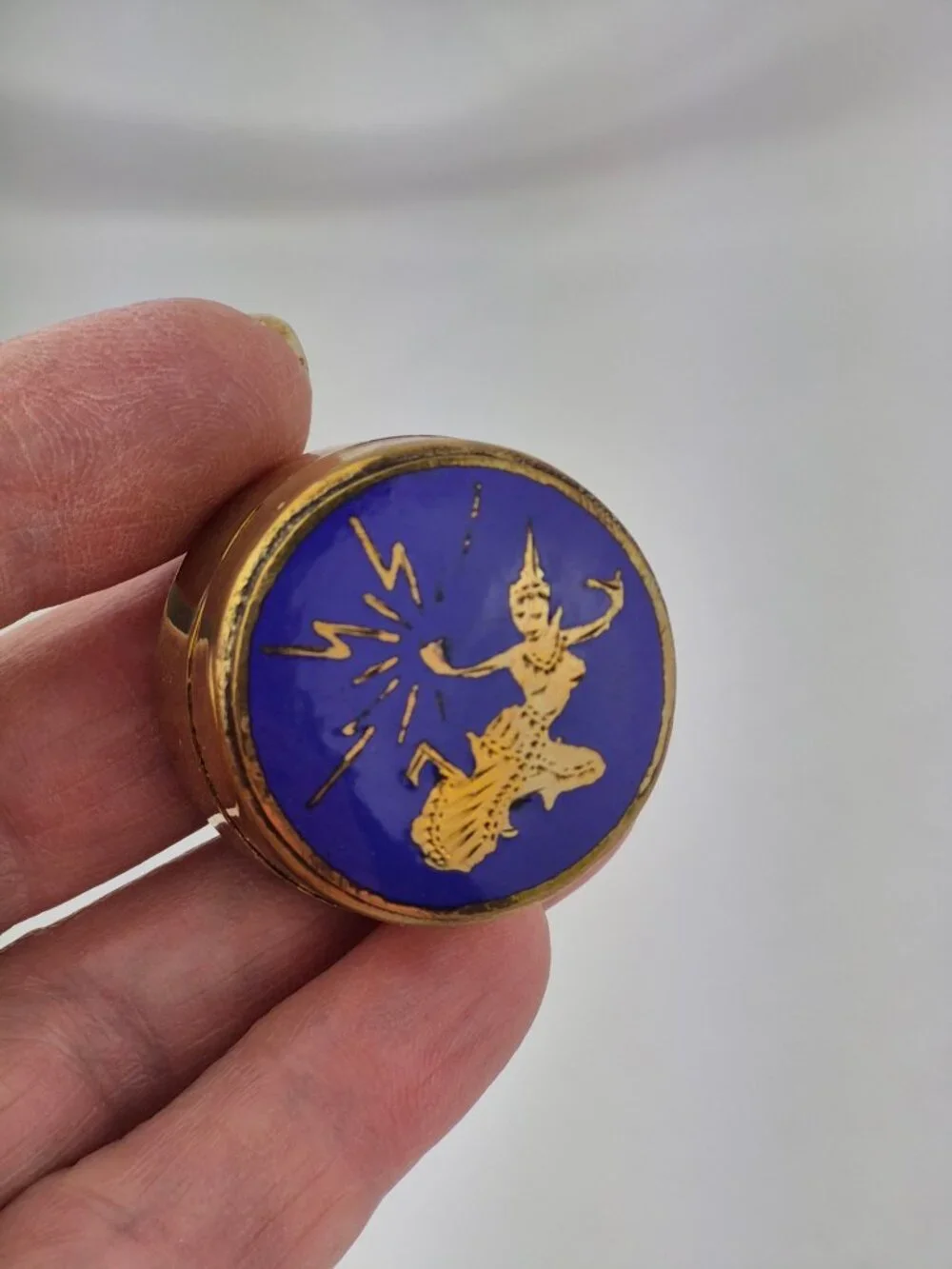 Vintage Brass Thailand Pill Box vintage brass